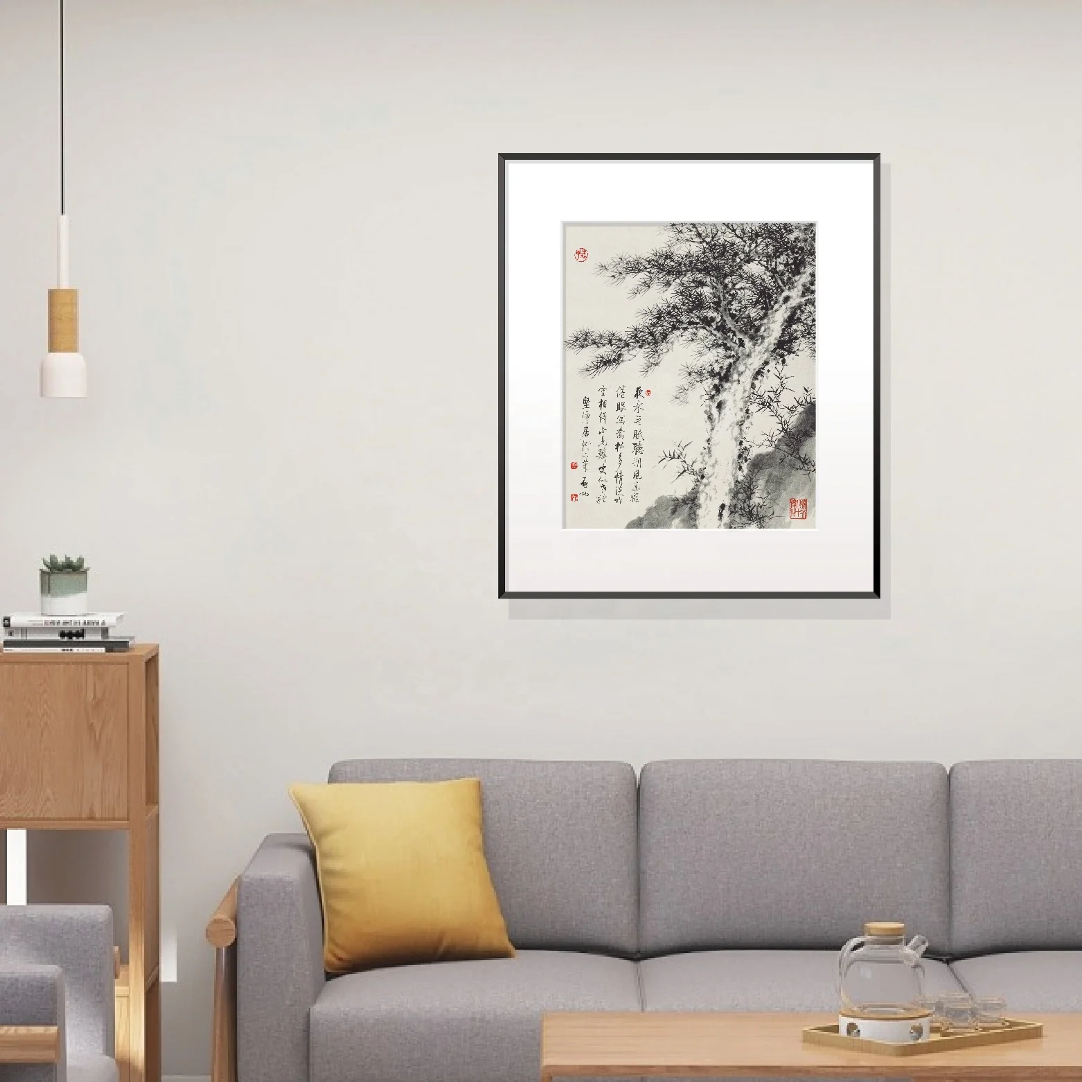 Chinese Style Landscape Paintings QiGong Sleepless at night listening to Shuo Feng Painting Decorative Ink And Wash Painting