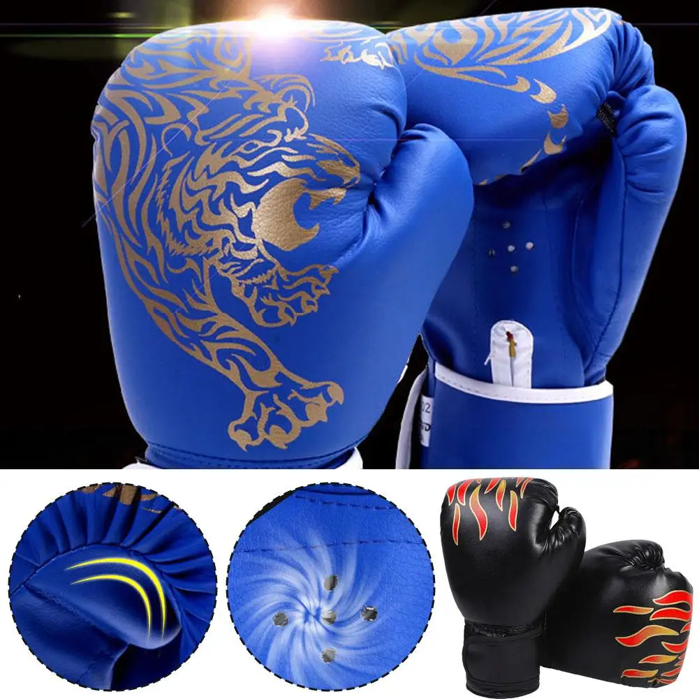 Kids Boxing Gloves Children Punching Training Sparring Protector Adjustable Hand Mitts Comfortable Fighting Black
