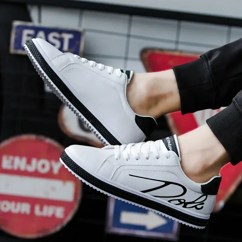 Leather Shoes Sneakers Men Casual Shoes Breathable Non-Slip Male Sneakers Comfortable Footwear Men's Vulcanized Shoes