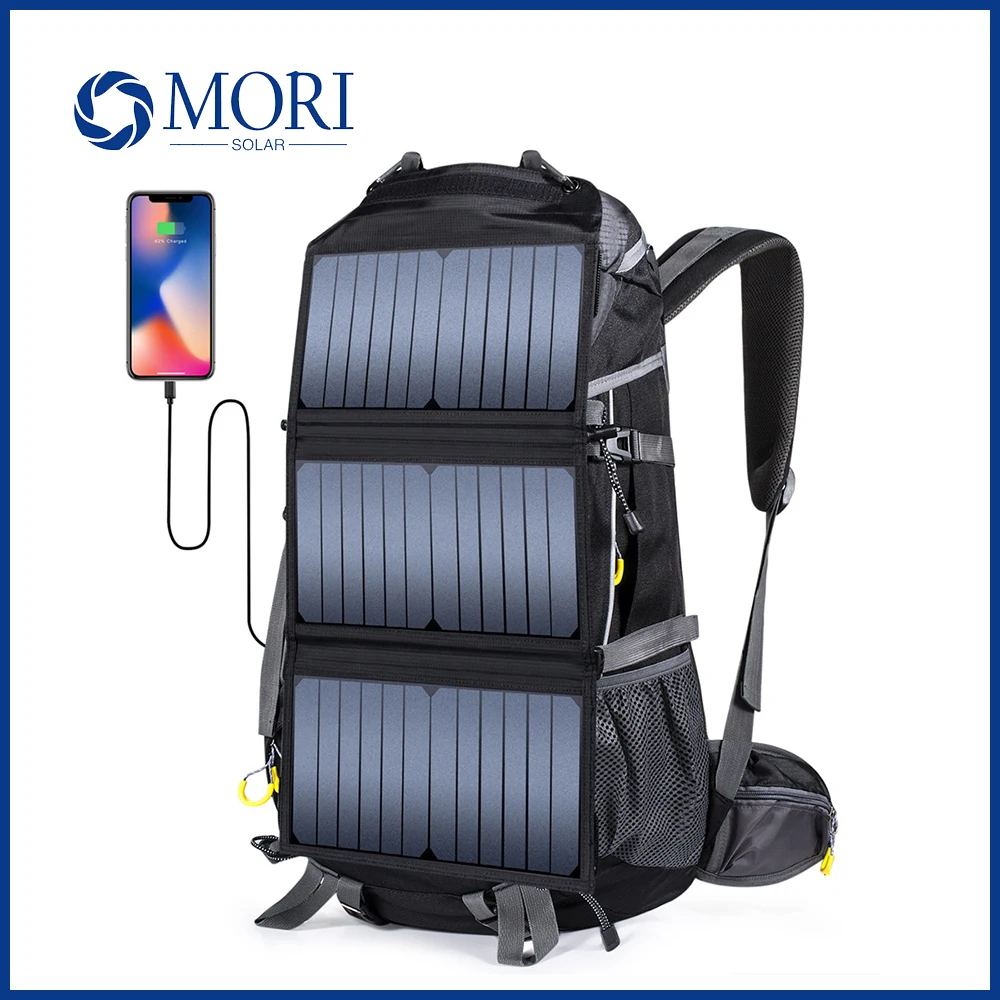 Zaino Da Trekking Solare Da 20W Con Caricatore Per Pannello Solare Sunpower Ad Alta Efficienza Zaino Impermeabile Per Borsa A Tracolla Di Grande Capac