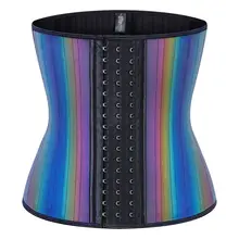 

Women Slimming Corset Waist Cincher Laser Blue Body-Shaping Latex Girdle Belly Slim Sport belt Fajas Colombianas Waist Trainer
