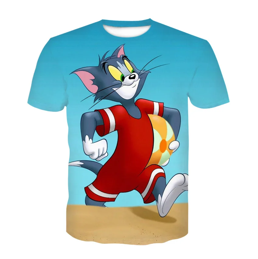 t shirt design 2022 New Summer Cartoon Pattern Tom and Jerry 3D child T-shirt Kawaii Kids T shirts Summer Casual Baby Clothes birthday baggy t shirt T-Shirts