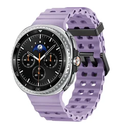 Marine Sport Silicone Ocean Strap for Galaxy Watch 8 Classic & Standard (Official Purple)