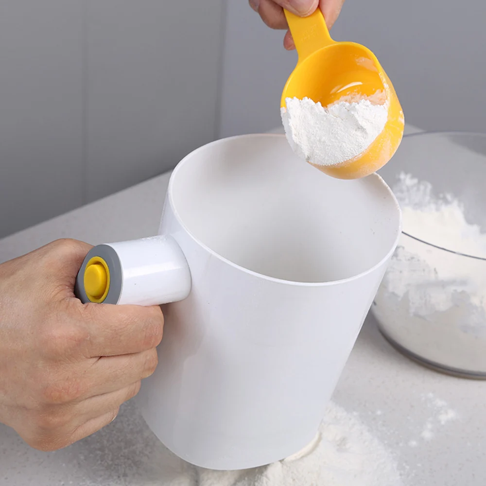 Plastic Cup Shape Mechanical Flour Sieve Electrical Flour Sifter Shaker  Powder Sifter Icing Sugar Shaker Electric Drop Shipping - AliExpress