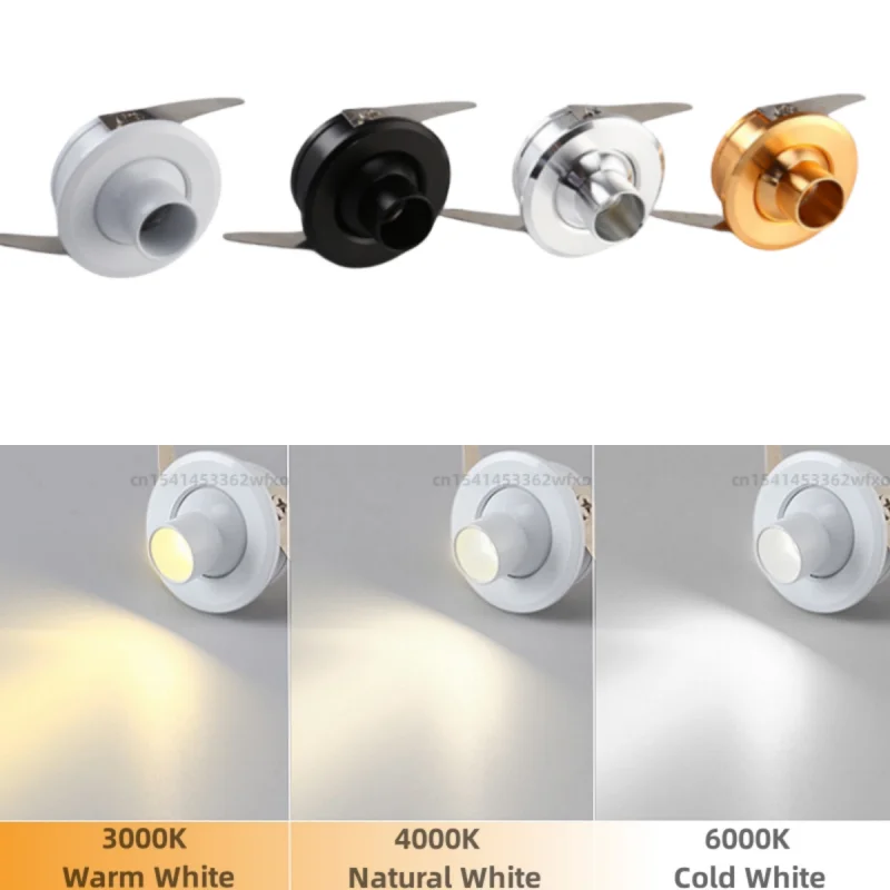 Dimmable 3W mini LED downlights COB spotlights embedded sky lights 110-220V adjustable Angle living room cabinet decoration