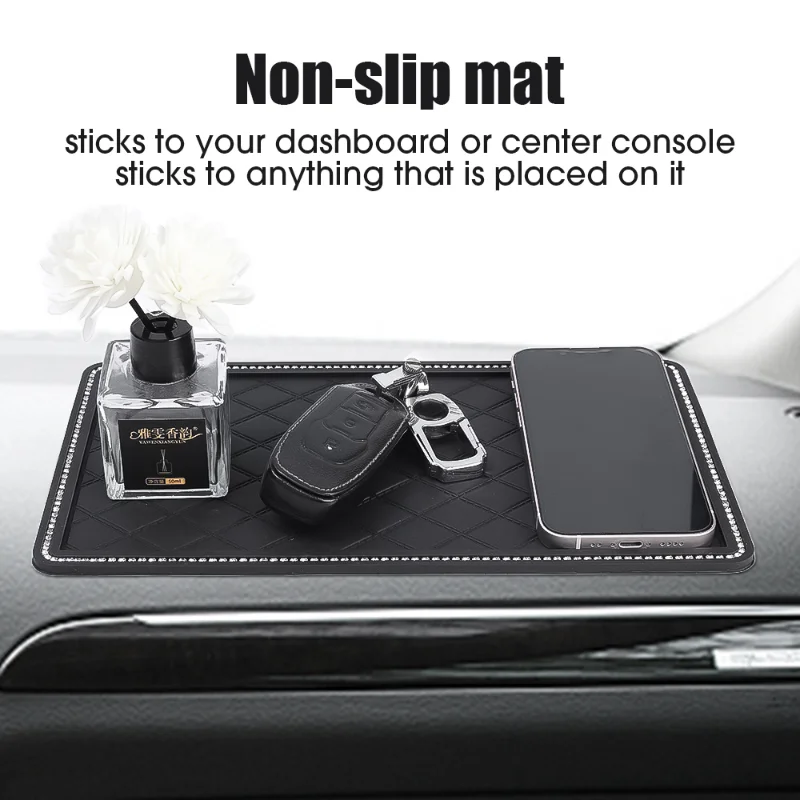 Car Anti-Slip Mat Interior Dashboard Phone Anti-Slip Storage Mat Pads Phone Sunglasses Ornament Practical Decoration Accessories
