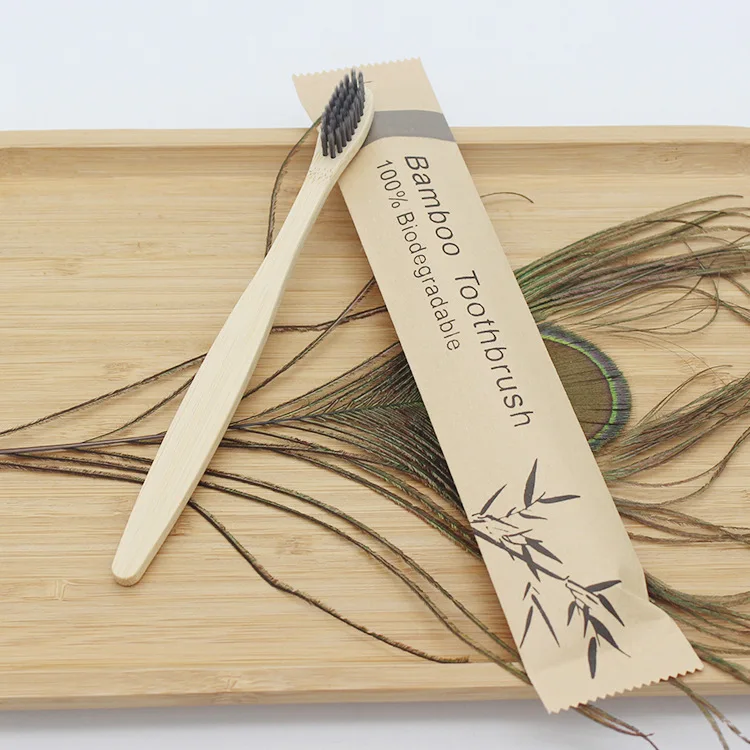 Eco-Friendly Vegan Bamboo Toothbrushes - 100-Pack of Reusable Soft Wooden Brushes
