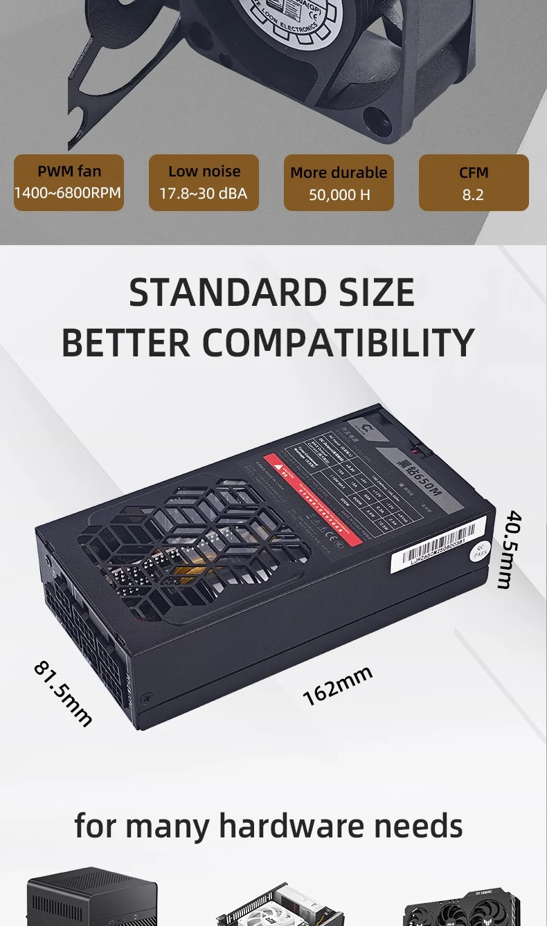 Flex 600W Modular Power Supply Small 1U Computer PSU Flex-ATX 500W For ITX Compa
