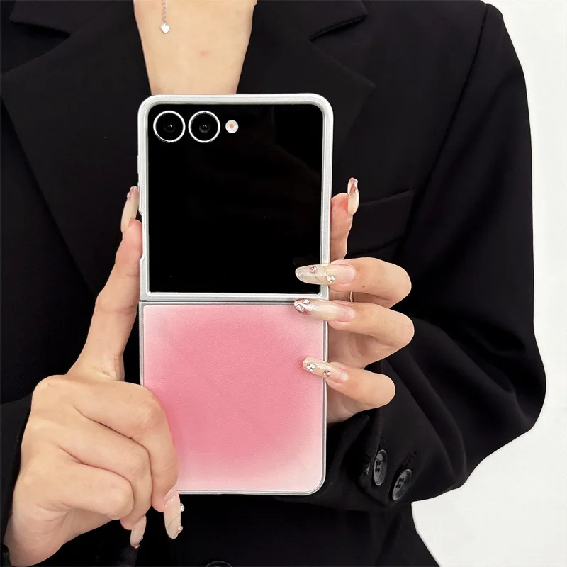 Luxury Gradient Color Silver Edge Plating Shockproof Phone Case