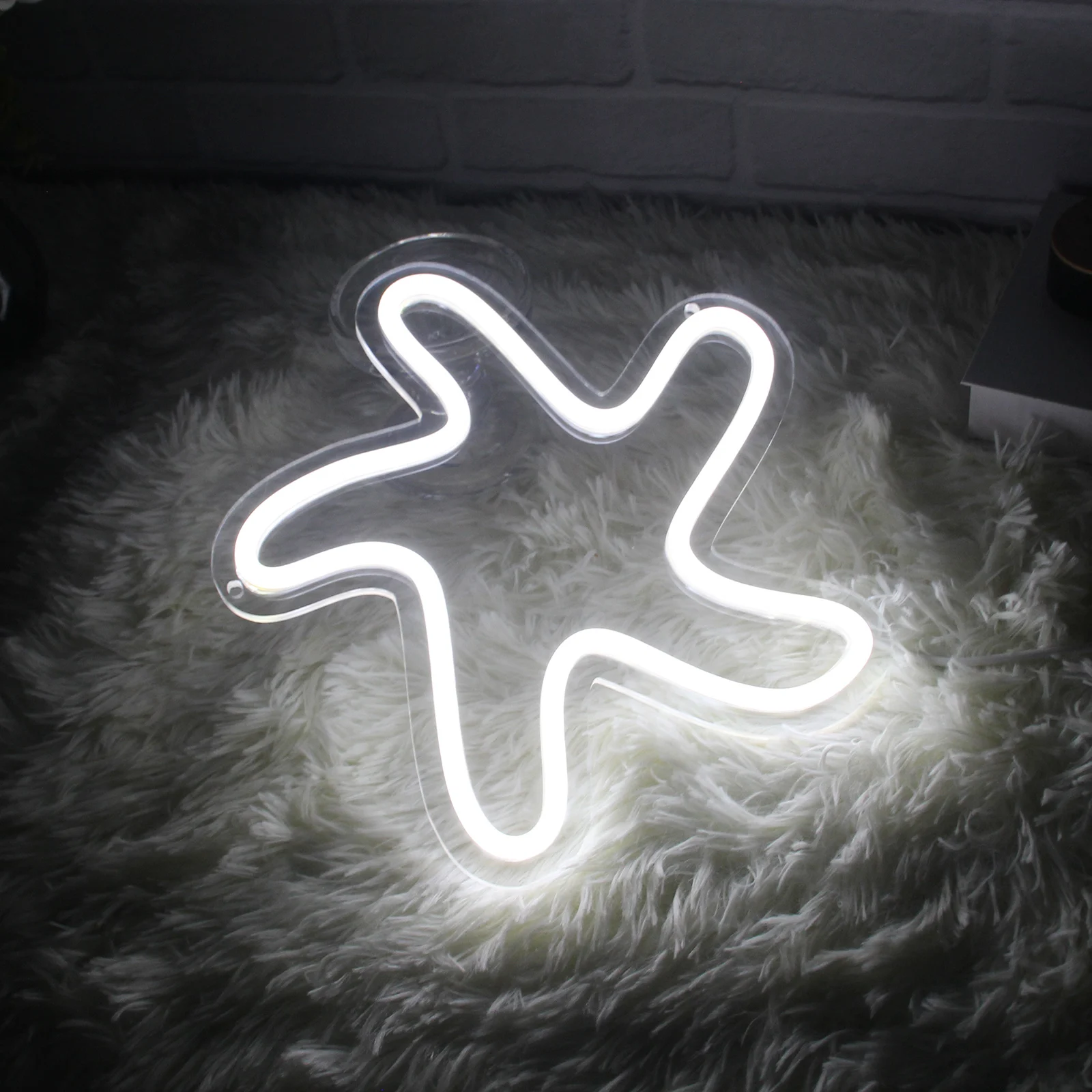 

foStarfish Neon Sign USB Powered for Room Decor, Neon Wall Sign Dimmable LED Neon Light Sign r Bar Restaurant Kids Bedroom Wal