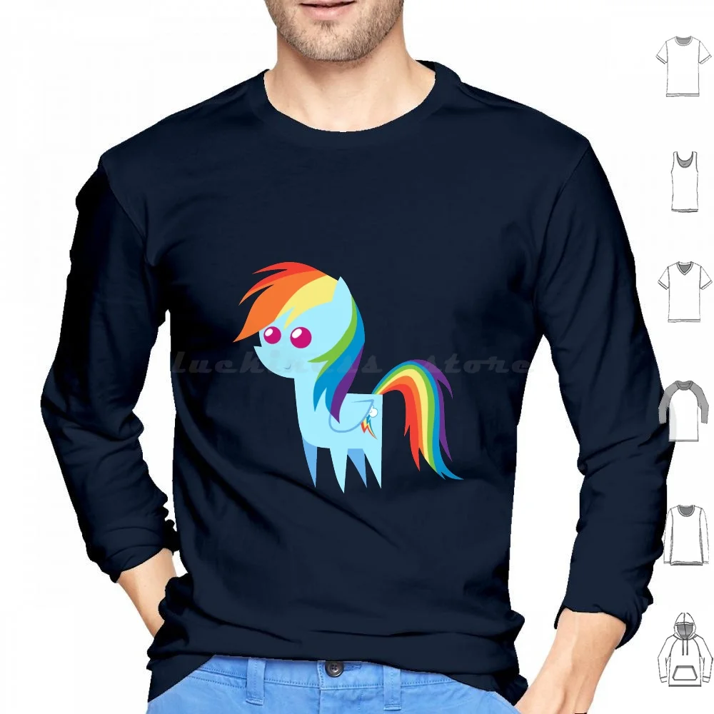 Felpe Con Cappuccio Rainbow Dash Chibi Manica Lunga Rainbow Dash Rainbow Dash My Little My Little Chibi Cute