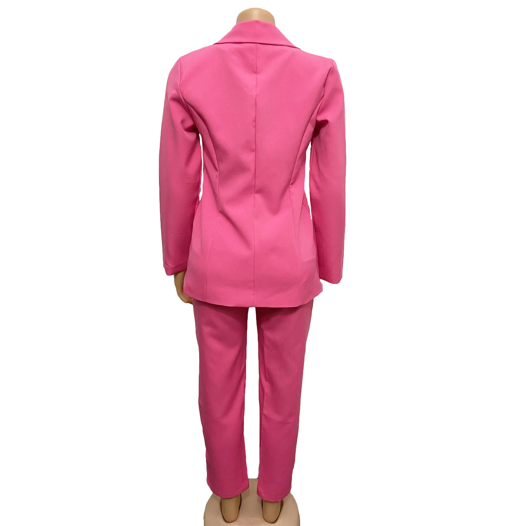 2024 Business Suit Office Lady Solid Colors Blazer Women Single Button Plus Size Casual Commute Pant Suits Long Sleeve Blazers