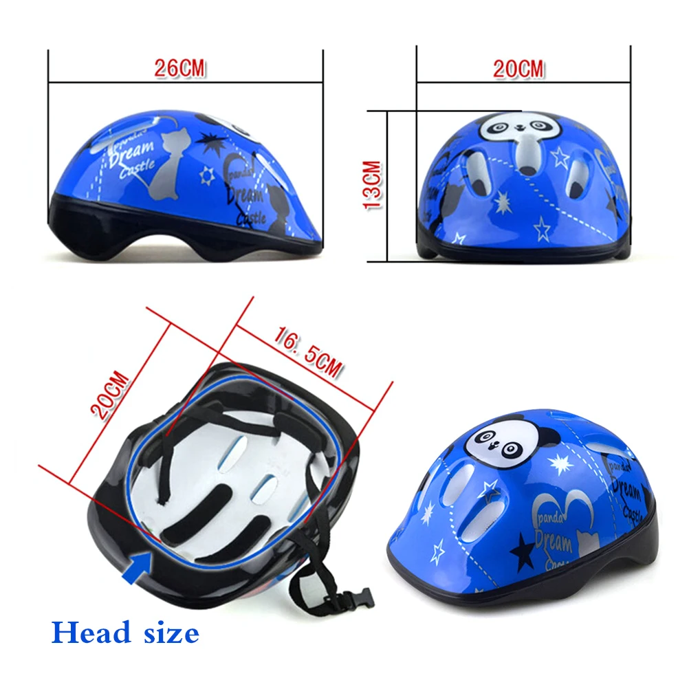Girls Boys Sports Panda Pattern Head Helmets Skating Skate Board Kids