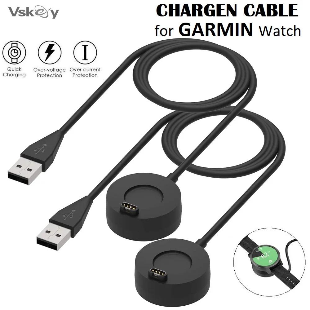 Sinoacc 100cm USB C Cargador Para Garmin Forerunner 255 55 165 265 965 970 Fenix 8 Pro 7 6 5 Vivoactive 6 5 4 3 Venu 4 3s Sq 2 Instinct 2 3 Epix Cable De Carga Type C De Repuesto, 2-Pcs