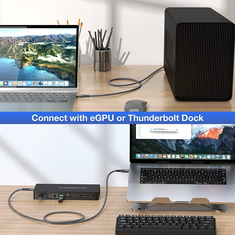 USB4 Kabel 40Gbps Mit 90° Winkel – 240W Laden, 8K@60Hz, Thunderbolt 4 Kompatibel, 1 Meter, Für Laptop, Monitor, SSD