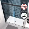 Shower Door, 56-60 "W X 74 "H, Double Sliding Doors, Tempered Glass, Reversible Installation, Bathroom Glass Shower Door 2