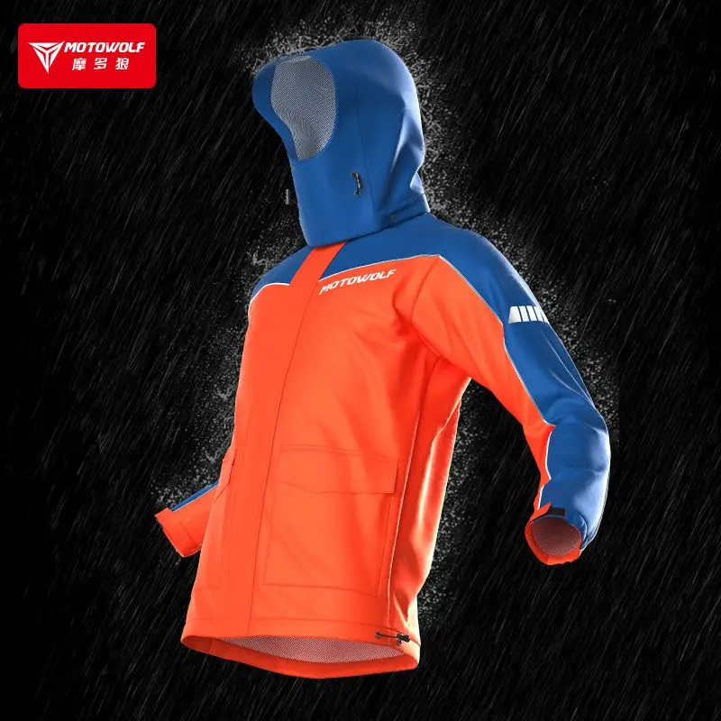 Motowolf Motorcycle Riding Raincoat Suit Split Outdoor Riding Windproof Waterproof Reflective bike raincoat motorcycle raincoat raincoat suit