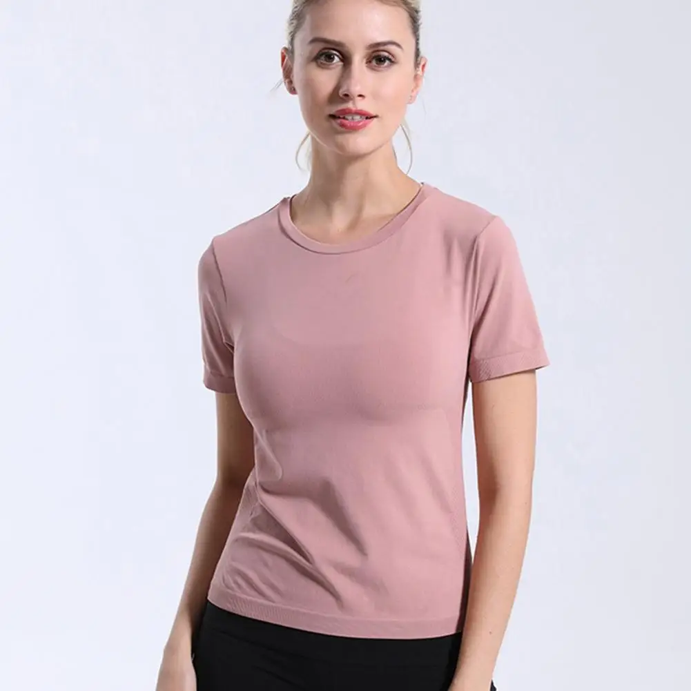 Workout Top Women Yoga Top High Elasticity Yoga for Women Soft Breathable Sweat Absorption T-shirt with Quick Dry Technology