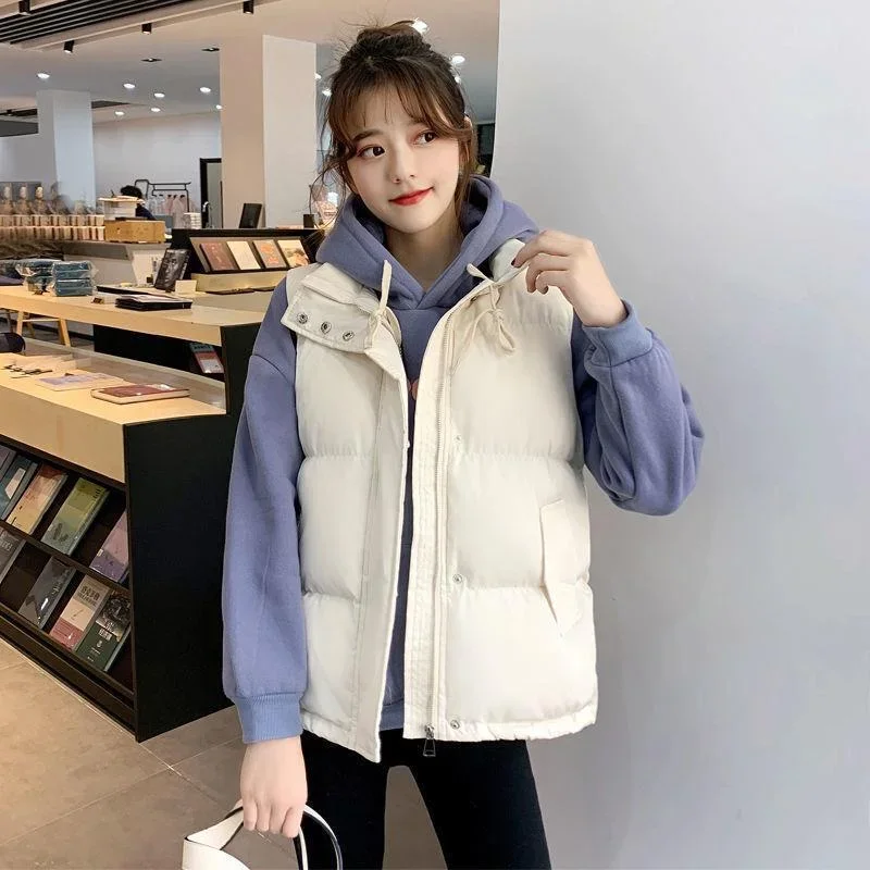 Solid Oversized Vest Jacket 2022 Fall Winter Women Loose Korean Sleeveless Down Jackets Thicken Warm Female Vests Cotton Coats