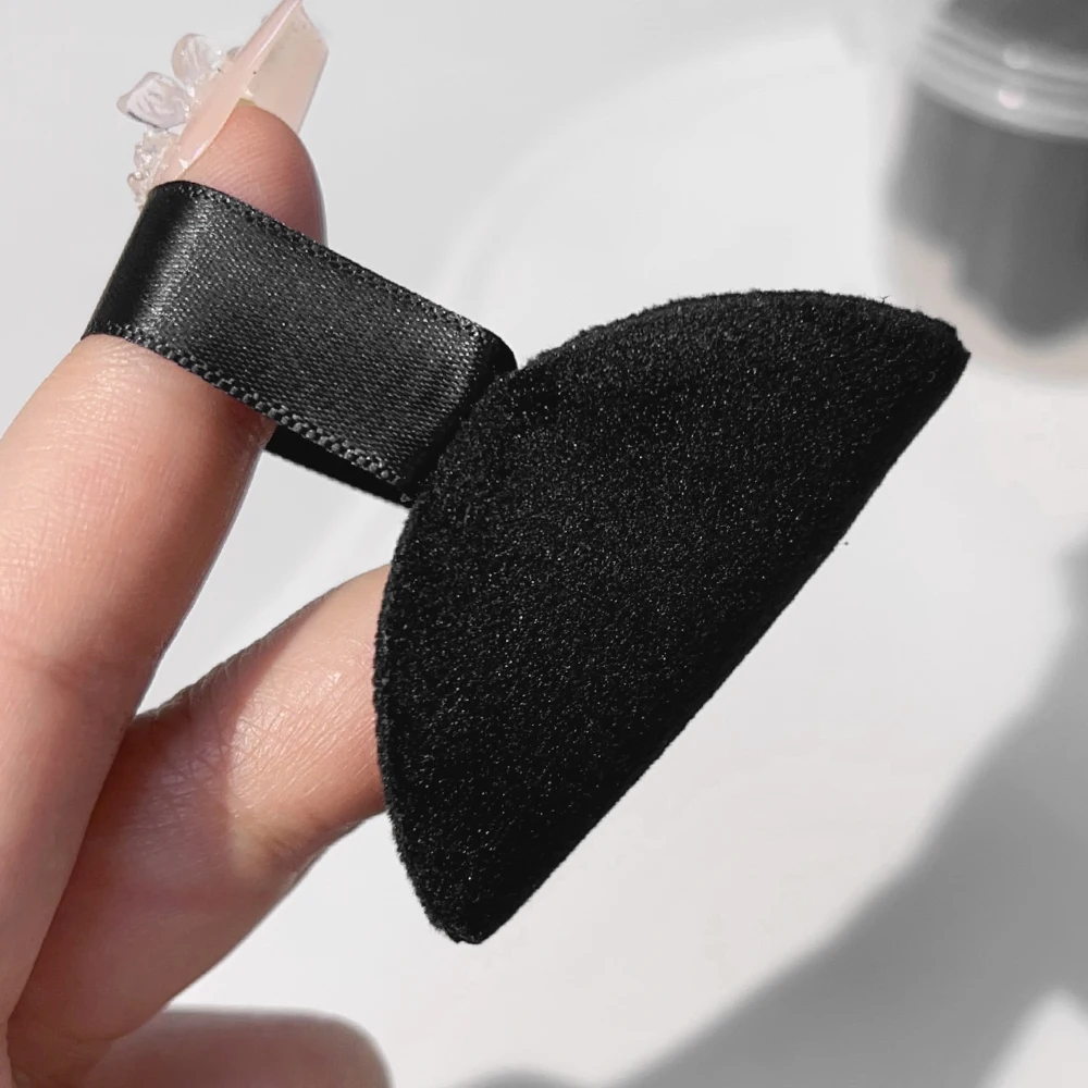 1-100Pcs Black Square Round Crystal Velvet Powder Puff Facial Soft Washable Sponge Cosmetics Puff Beauty Makeup Accessories Tool 4