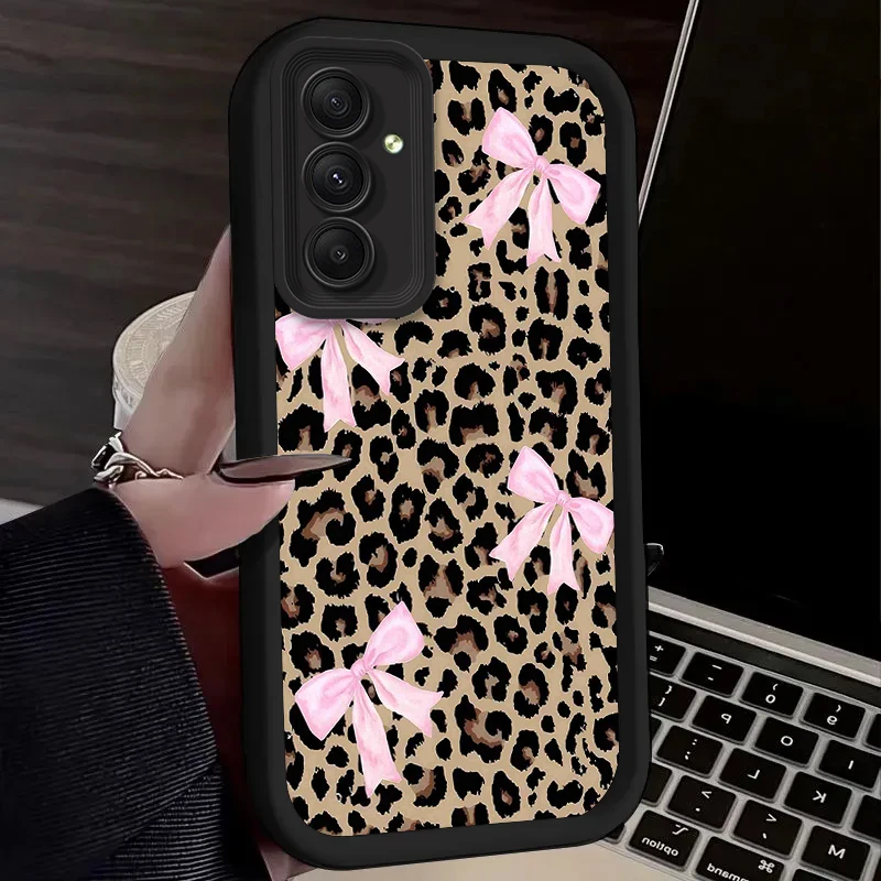 Leopard Pink Bow Print Phone Case Cover