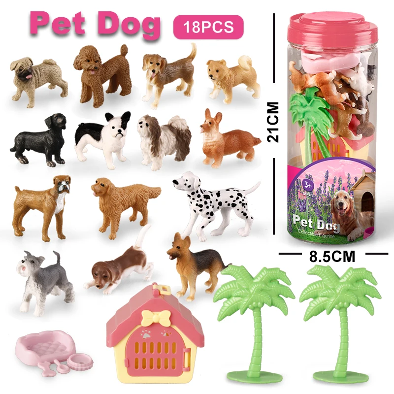 12pcs Tiny Dog Figurines Realistic Dog Figurines Toy Plastic Dogs 12pcs  Mini Dog Figurines
