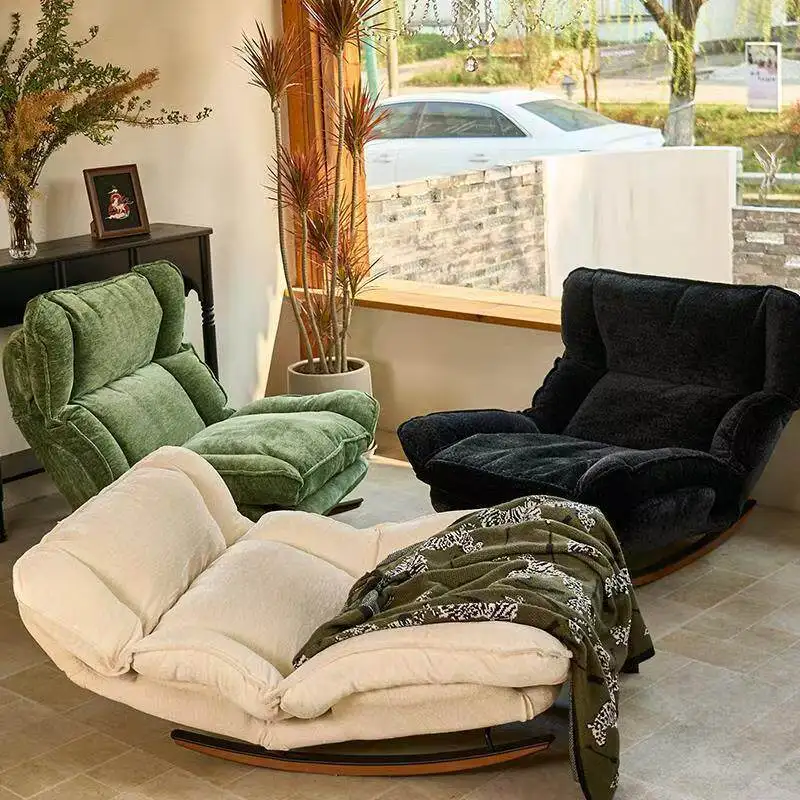 Chenille Reclining Rocking Chair 5