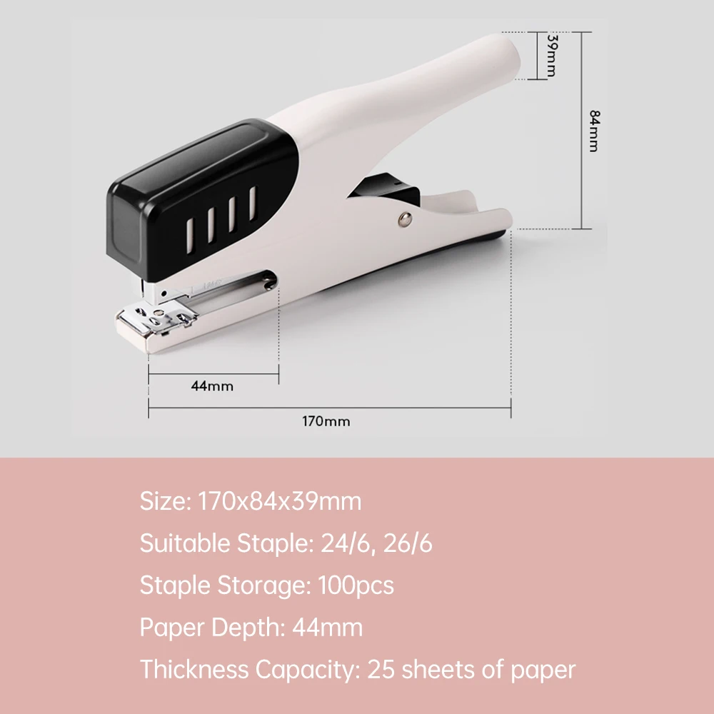 KW-triO HandHeld Stapler Heavy Duty Office Stapler 25 Sheet Capacity Less Effort Support 24/6 or 26/6 Staple Sizes