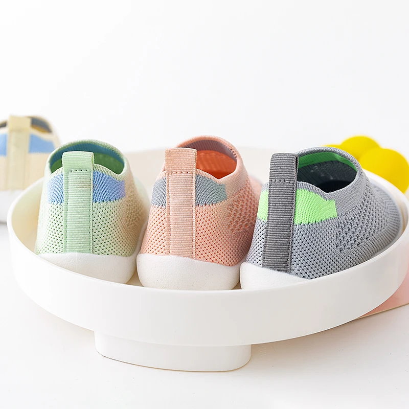 Spring Popular New Baby Shoes Mesh Knit Breathable Kid Girls Boys 0-3T Summer Slip-On Casual Sneakers Toddler Non-Skid Prewalker