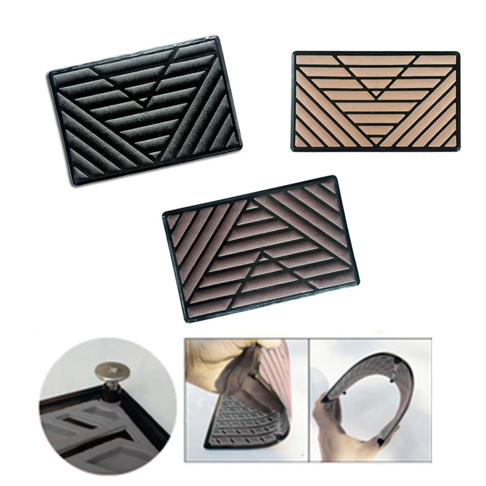 New Universal Black PVC V-shaped PedalsCar Floor Carpet Pad Heel Foot Mat Pedal Patch Cover 25x15cm Car Foot Pad Car Mat