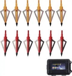 Hunting Broadhead 100 Grain Cutting Blade Arrow Head Tips Archery Arrowhead for Compound Bow Recurve Bow Shooting 6/12pcs
