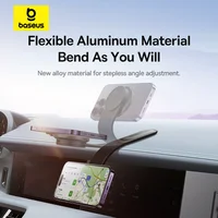 Магнитный автомобильный держатель для телефона Baseus, беспроводное зарядное устройство 15 Вт, гибкое автомобильное крепление для телефона для iPhone 12-17, подставка, приборная панель, центральная консоль — изображение 3