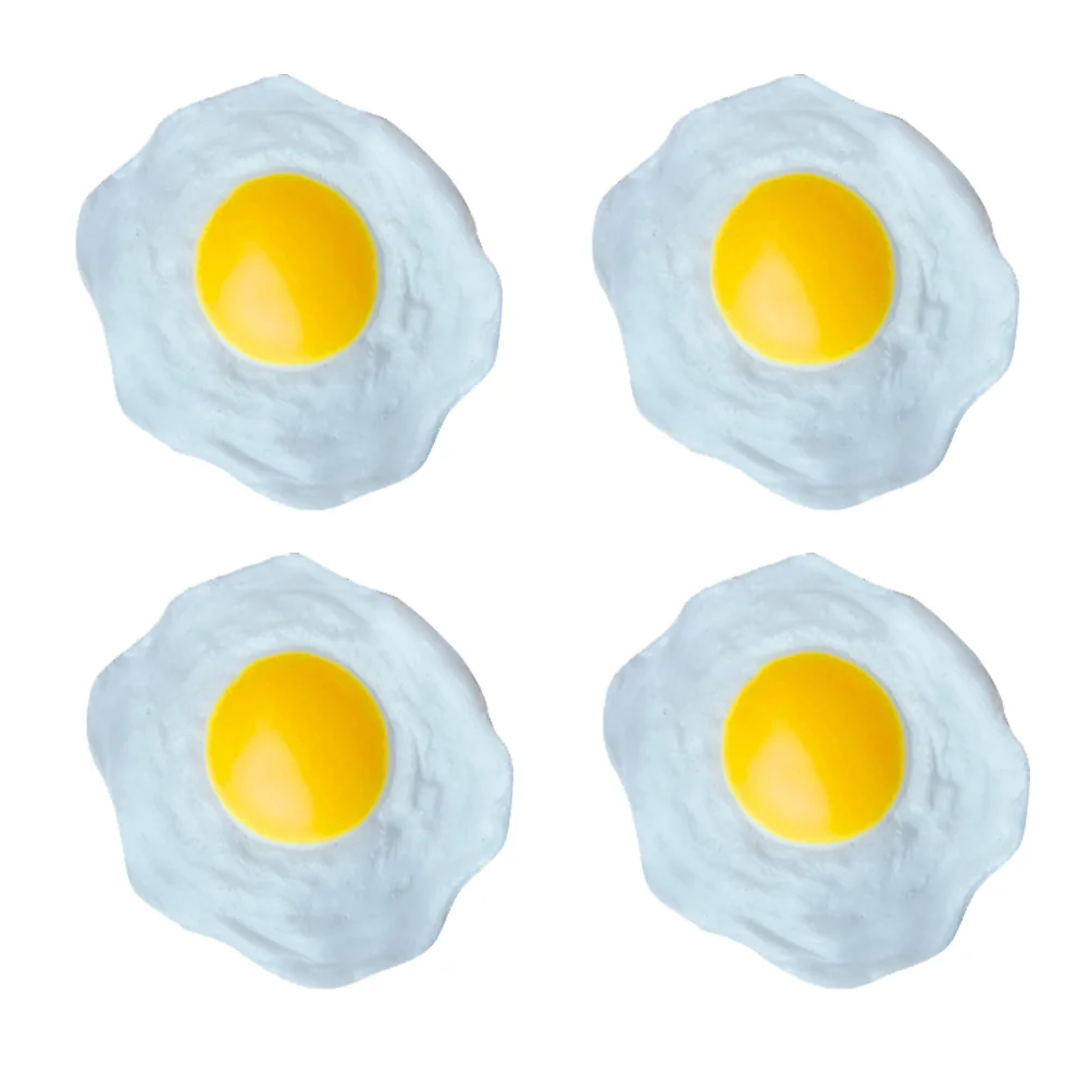 

4pcs fidget pack Stress Toys Artificial Fried Egg Fried Egg Restaurant Simulated Poached Egg Decoration Round- Shaped Poached