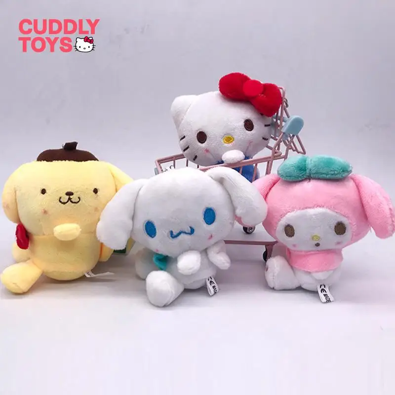 

Sanrio Plush Pendant Doll Cartoon Bag Decor Soft Pp Cotton Kawaii Kuromi Hello Kitty Melody Plush Keychain Pendant Girls Gifts