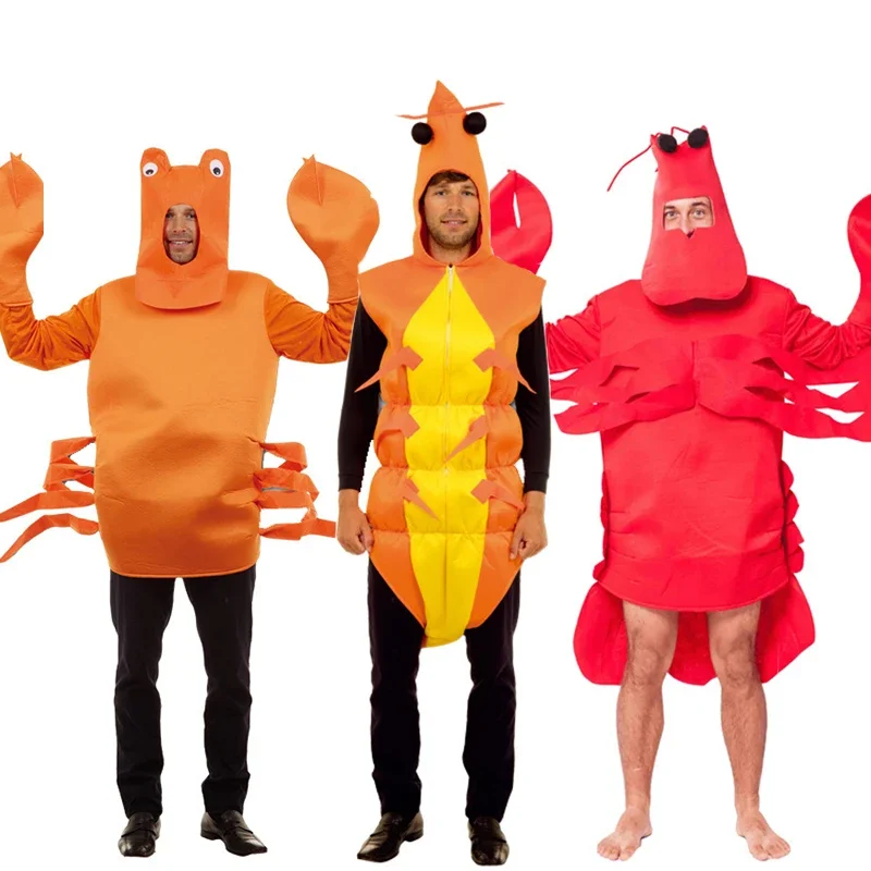 

2024 New Arrival Shrimp Unisex Crab Purim Carnival Costume Adult Lobster Man Outfit Sea Food Halloween Costume