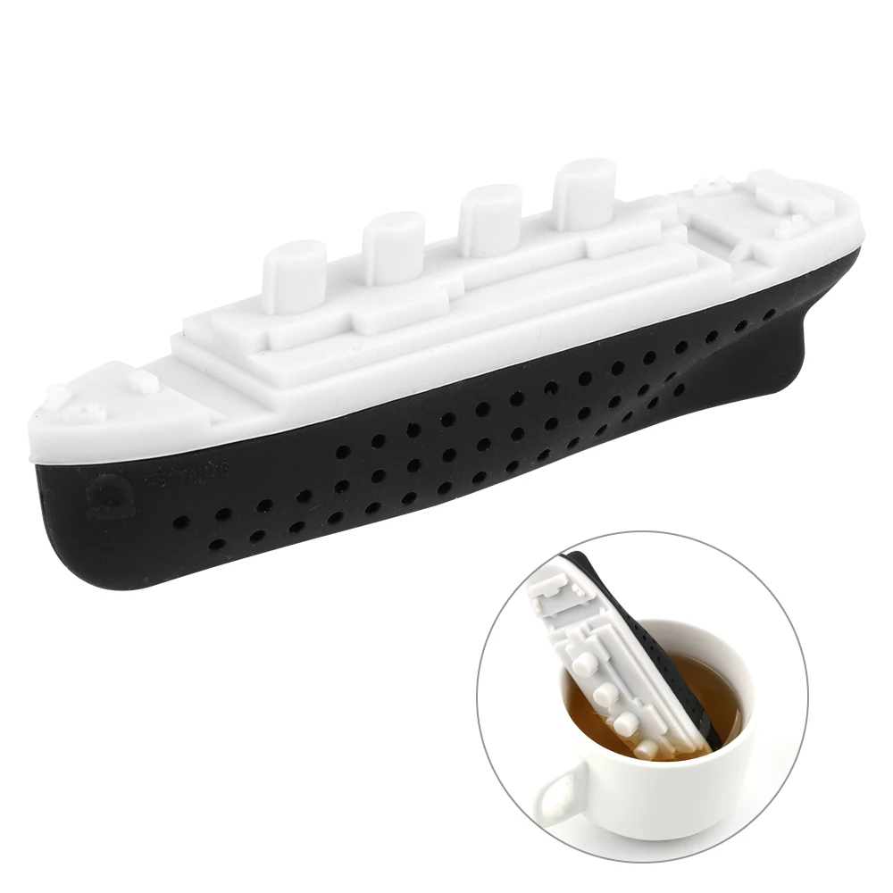 Herbal Filter Diffuser Tea Strainer Teaware Titanic Shape Tea Infuser Creative Ship Style Empty Silicone Bags