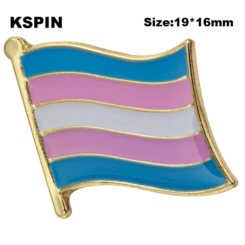 Metal Pin Transgender Flag Gay Pride Badge Set Square Buttons For Clothes 1pcs