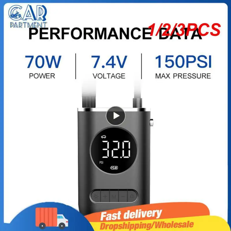 

1/2/3PCS Mini Portable Car Electrical Air Pump Wireless Tire Inflatable Pump Inflator Air Compressor Pump for Car Motorcycle