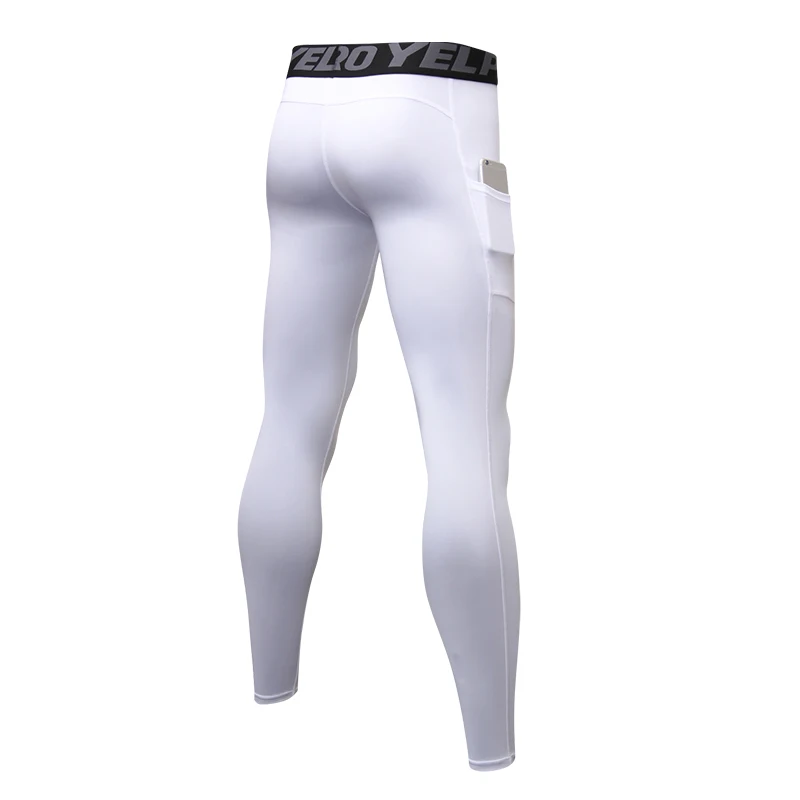 Men's Running Tights Compression Fitness Pants Elastic Running Basketball Sports Workout Tights  Gym Running Training Leggings