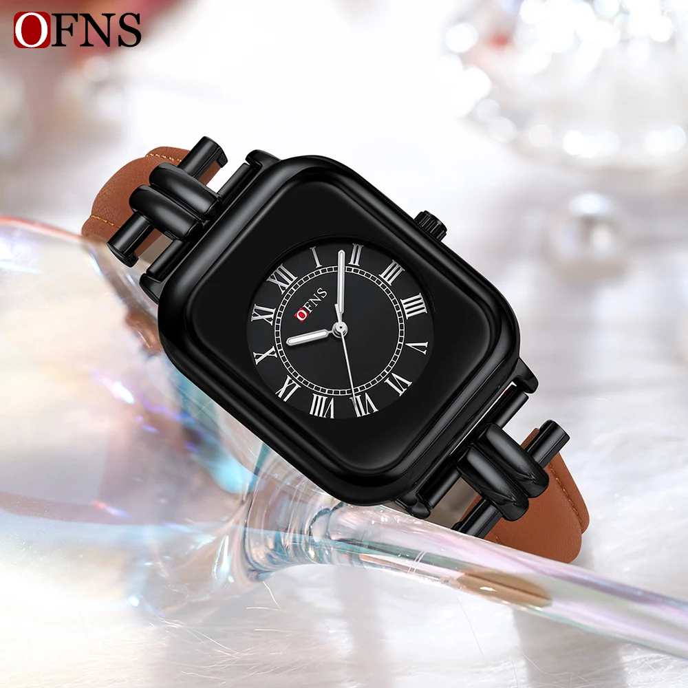 SANDA 2023 New Couple Watch 30M Waterproof Casual Fashion Quartz Watches Wear Resistant Leather Strap Square Dial Design Reloj