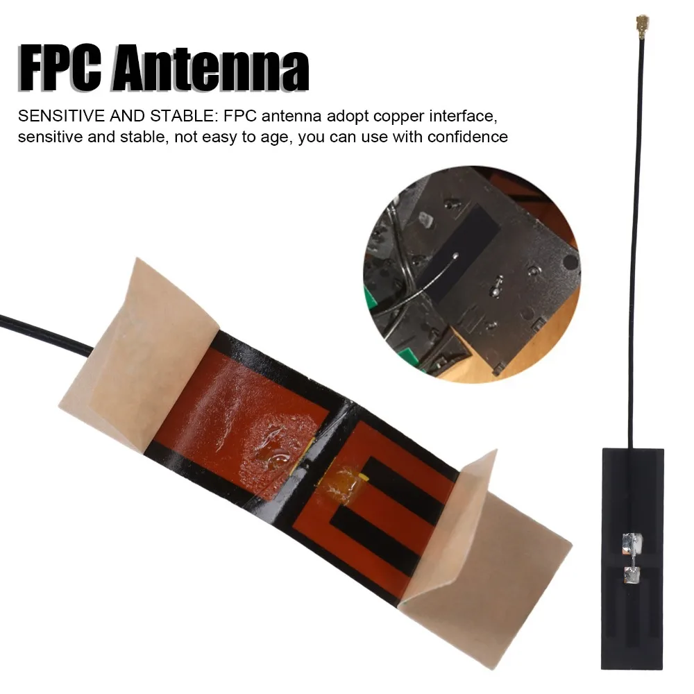 20Pcs 2.4G/5.8G FPC 안테나 2 주파수 고이득 FPC IPEX 조인트 FPC 유연한 안테나 무선 모듈용 내장 안테나