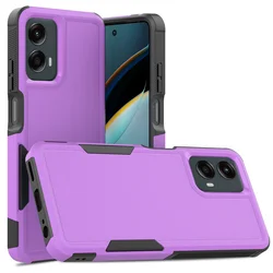 Enhanced Shockproof Hard Cover Protective Phone Case with Screen Protector - Dual Layer Protection for PC TPU (Purple black)