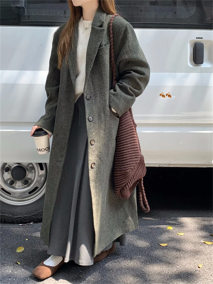 

Женское приталенное шерстяное пальто Alien Kitty, элегантное винтажное деловое пальто, Повседневная рабочая одежда, Прямой шикарный Тренч для осени, 2023