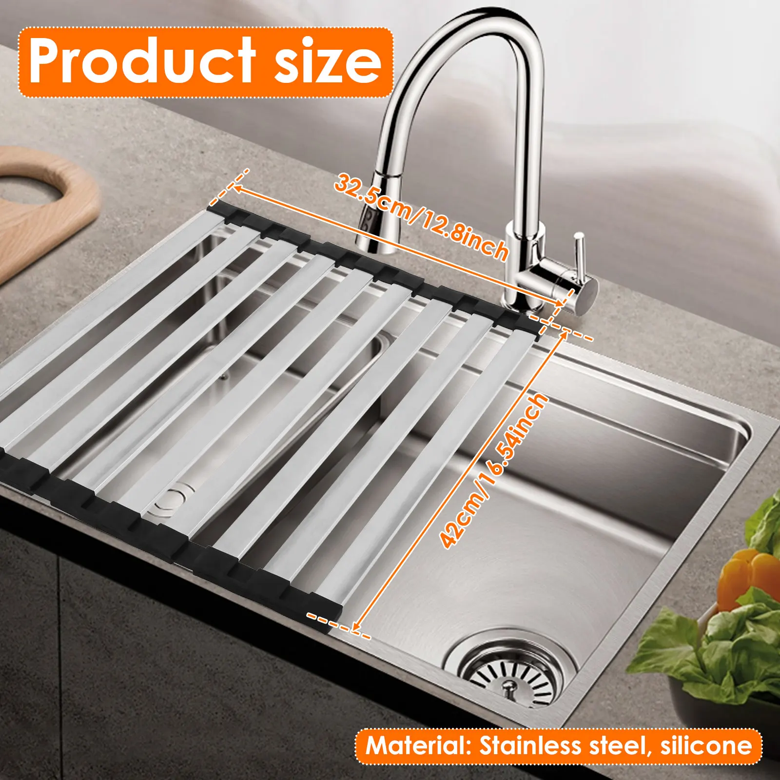 Stainless Steel Foldable Dish Drying Rack