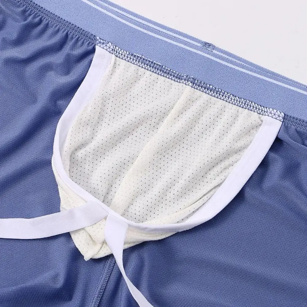 Sexy Mens Arrow Shorts Ice Silk Underwear Sexy Home Panties Boxers Briefs Underpants Transparent Cool Breathable