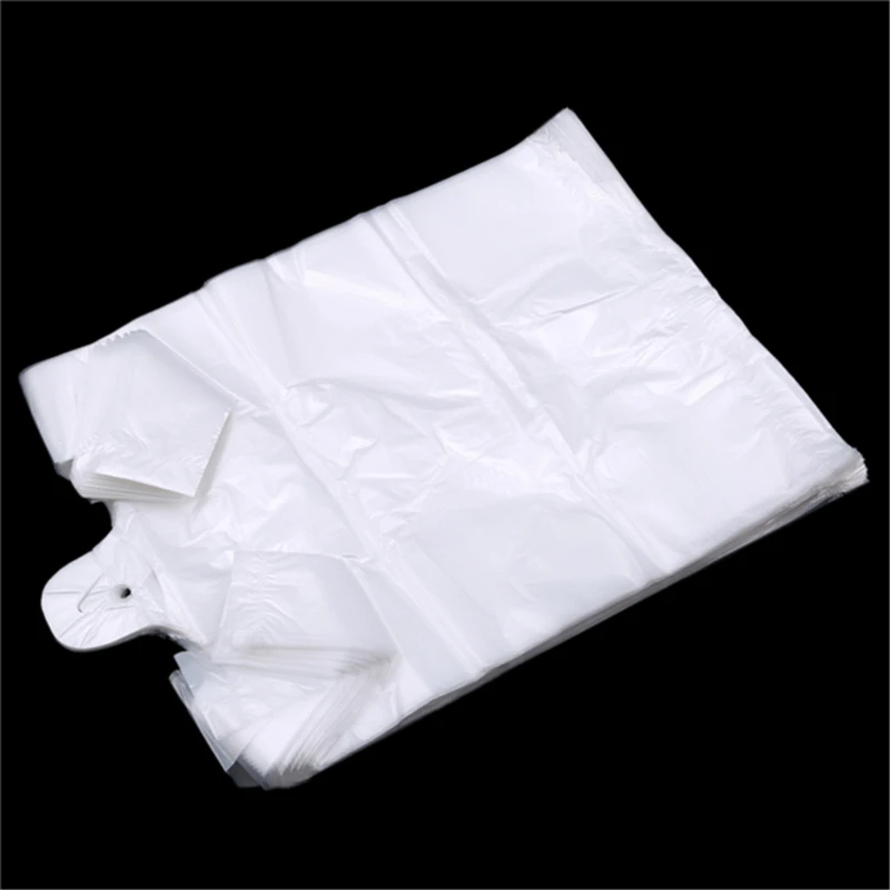100pcs Transparent Bags Shopping Bag Plastic Supermarket Bags