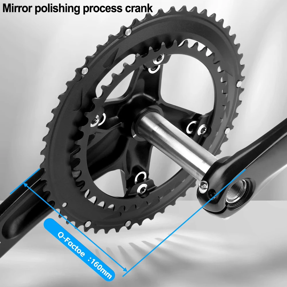 

Road Bicycle Components Bike Crankset 11/12 Speed 130BCD 34/50T Chainring 170mm Crank Double Chainring Dental Discs Accessories