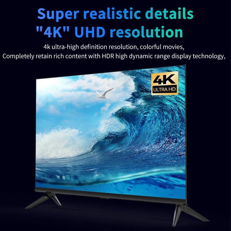 스마트 55 인치 TV 디지털 전자 홈 오디오 비디오 텔레비전, 스마트 안드로이드 LED TV, 와이파이 2.4g 블루투스 5.0 TV