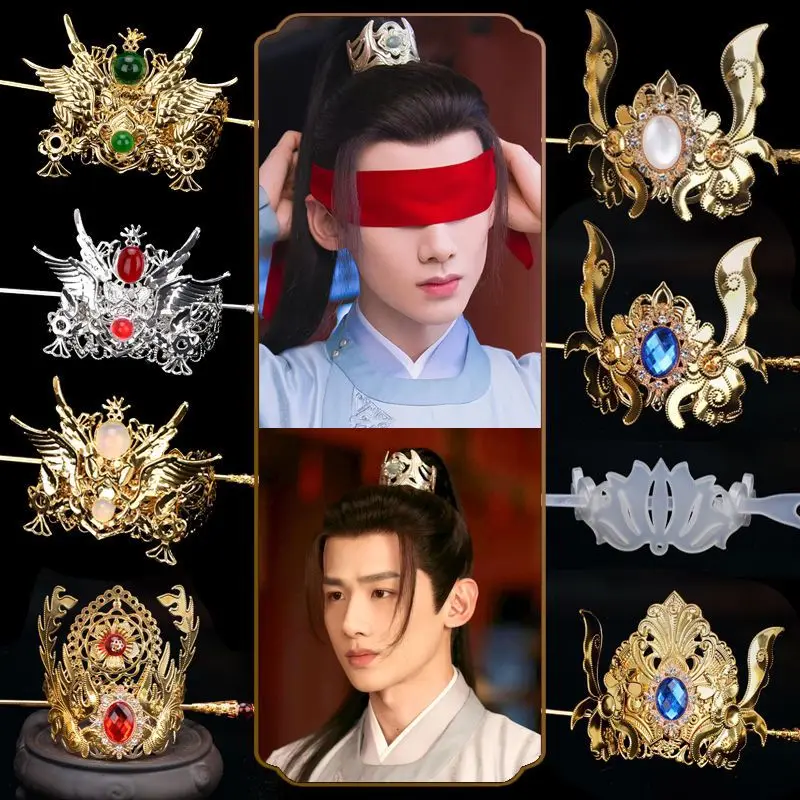 Фото Китайские традиционные Мужские украшения головной убор Hanfu Мужская и женская одежда для волос искусственная Мужская винтажная туинга Topknot подходит для мужчин и женщин №1