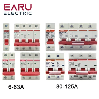 태양 광 PV 시스템 용 DC 1000V 1P 2P 3P 4P 태양 미니 회로 차단기 과부하 보호 스위치 6a ~ 63A/80A 100A 125A MCB